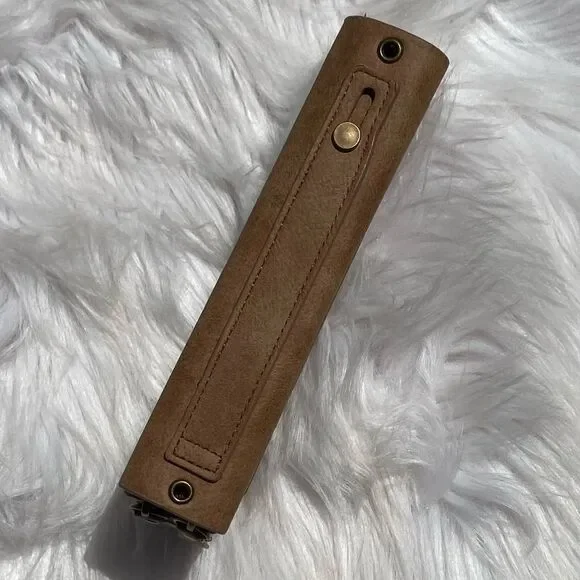 Mini Crossbody Zip Up Crossbody Wallet Tan and Gold Small - Picture 7 of 9